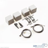 Mounting set for whiteboards and pin boards