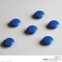 Glassboard magnet 20mm round blue (set 6)